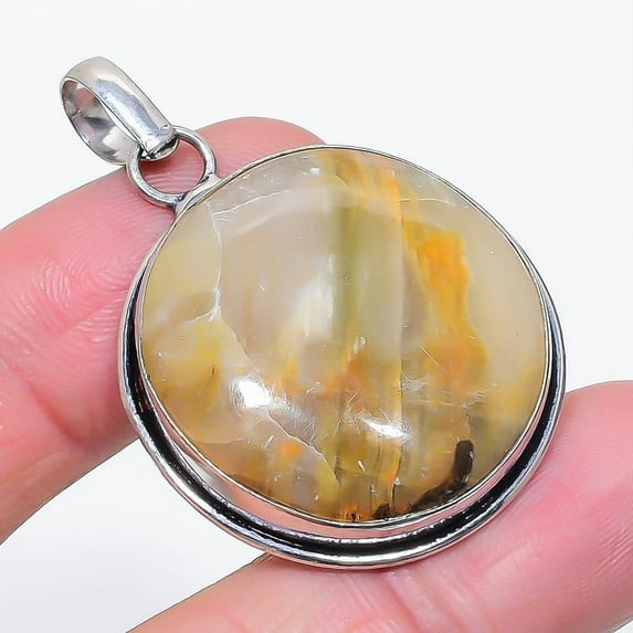Montana Agate Gemstone Pendant Handmade Gift Unique Design Jewelry 1.9" FP 6198