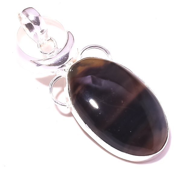 Montana Agate Gemstone Pendant Handmade Gift Unique Design Jewelry 2.2"