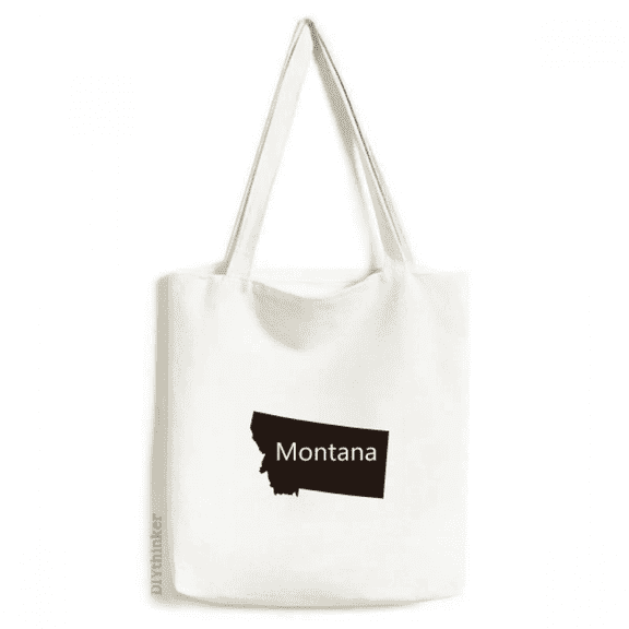 Montana America USA Map Outline Tote Canvas Bag Shopping Satchel Casual Handbag