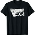 thumbnail image 1 of Montana Area Code 406 Cute Hometown Souvenir Gift State T-Shirt, 1 of 3