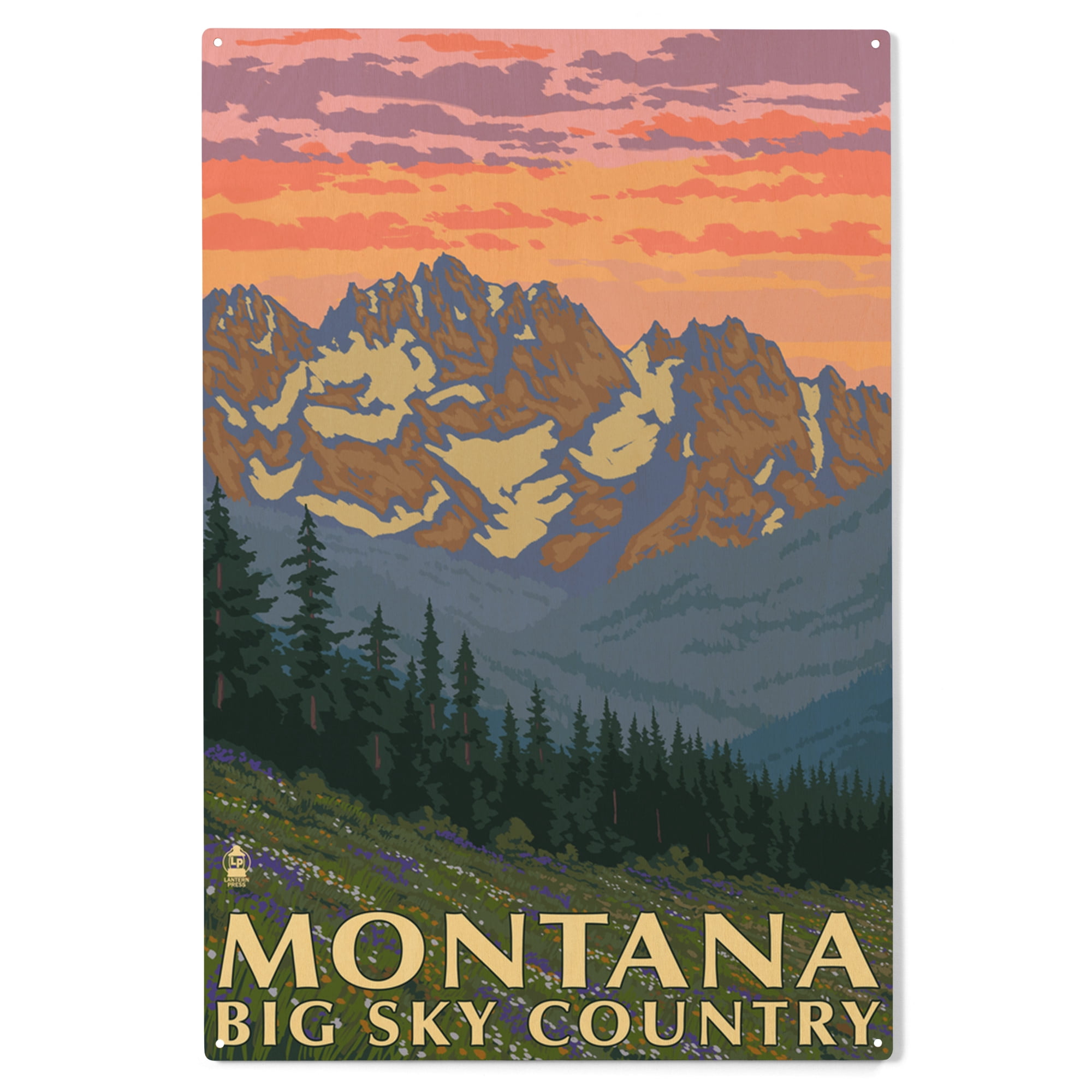 Montana, Big Sky Country, Spring Flowers Birch Wood Wall Sign (10x15 ...