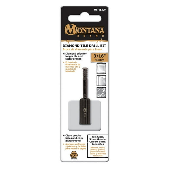 Montana Brand 3/16 in. Alloy Steel Drill Bit 3-Flat Shank 1 pc