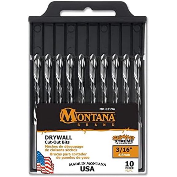 Montana Brands MB-63194 Drywall Cut Out Drill Bits, 3/16", 10 Pack$$Tools & Hardware Other