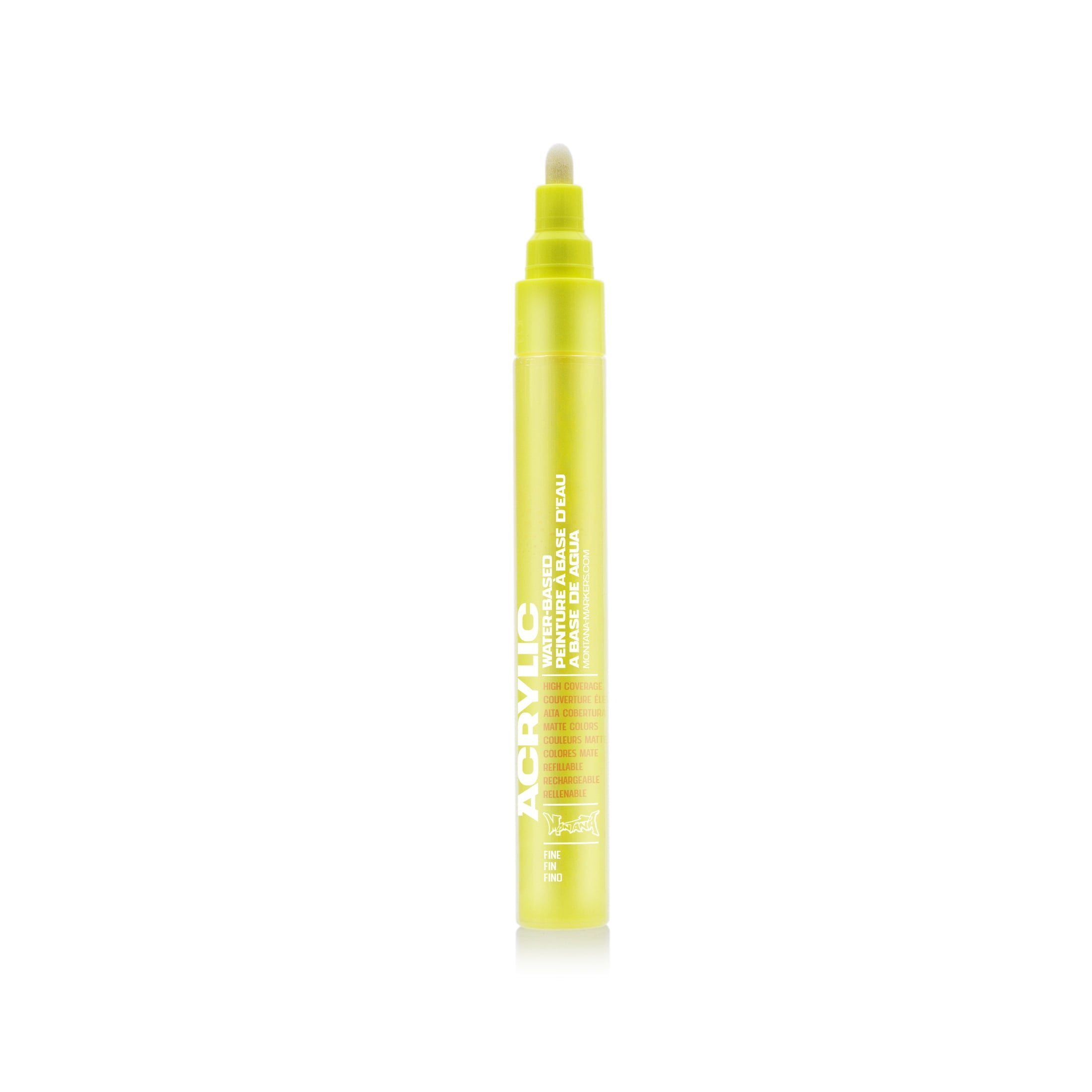 Montana Cans Acrylic Paint Marker, 2mm, Fine Nib, Flash Yellow ...