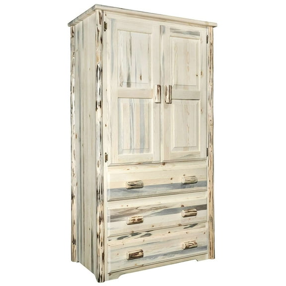 Montana Collection Armoire/Wardrobe, Clear Lacquer Finish
