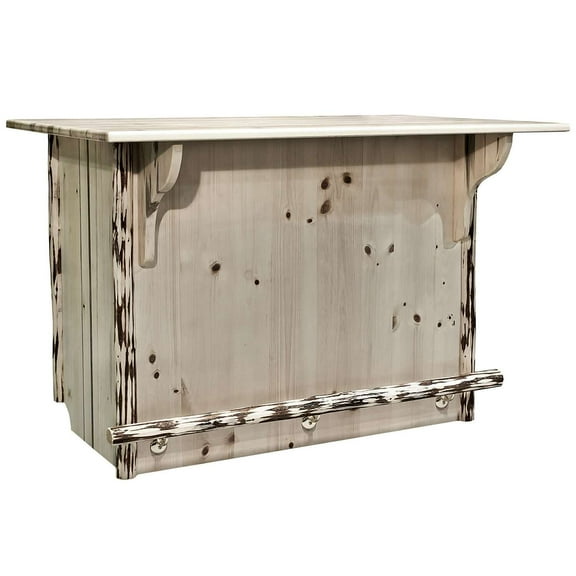 Montana Collection Bar with Foot Rail, Clear Lacquer Finish