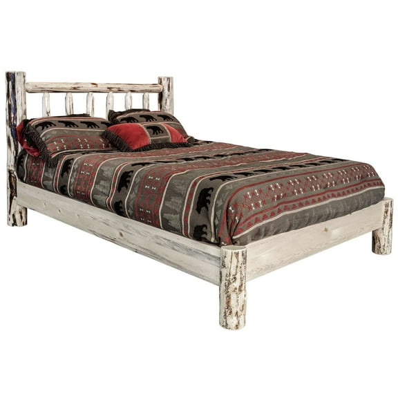 Montana Collection California King Platform Bed, Clear Lacquer Finish