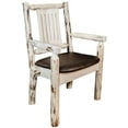 thumbnail image 1 of Montana Collection Captain's Chair, Clear Lacquer Finish w/ Upholstered Seat, Saddle Pattern, 1 of 5