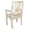 thumbnail image 1 of Montana Collection Captain's Chair w/ Laser Engraved Wolf Design, Clear Lacquer Finish, 1 of 5