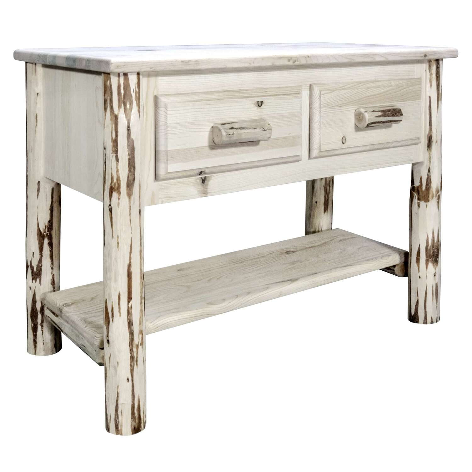 Montana Heritage 42" Natural Pine Console Table with Storage