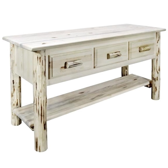 Montana Collection Console Table with 3 Drawers, Clear Lacquer - 5.5 x 11.75 x 10.5 in.