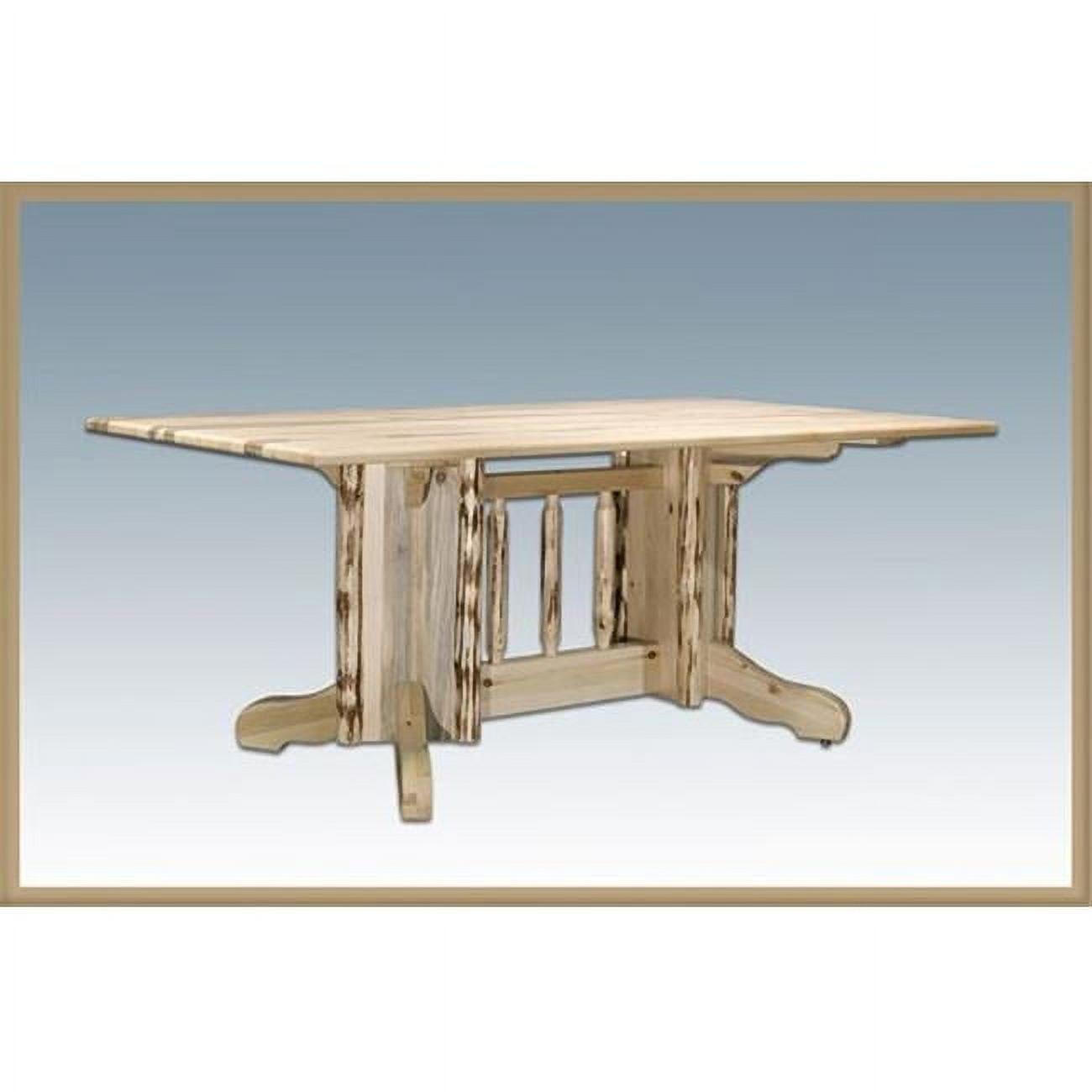 Montana Lodge Double Pedestal Solid Pine Dining Table, Unfinished