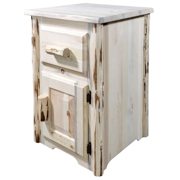 Montana Collection End Table w/ Drawer & Door, Right Hinged, Ready to Finish