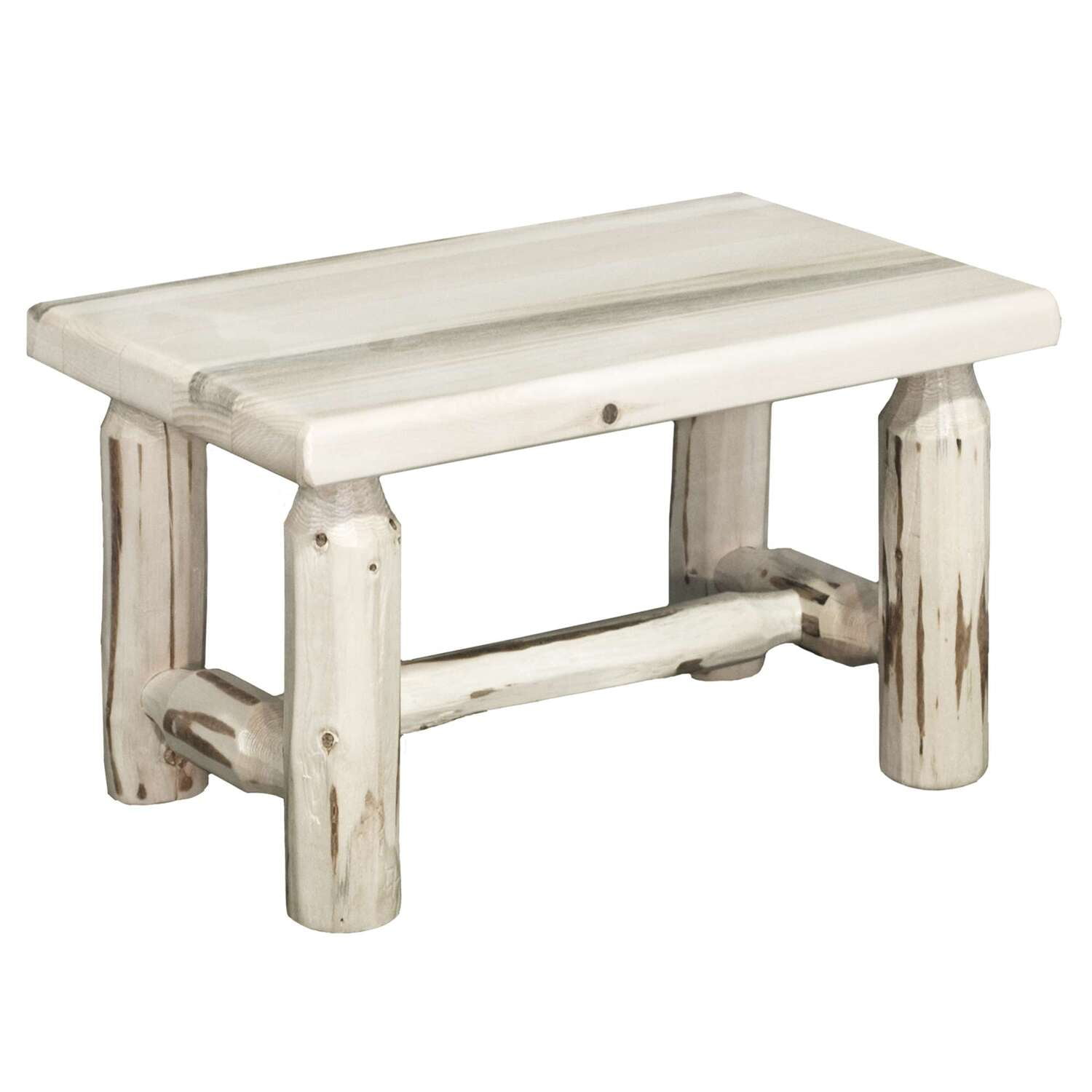 Natural Lodge Pole Pine Rectangular Footstool