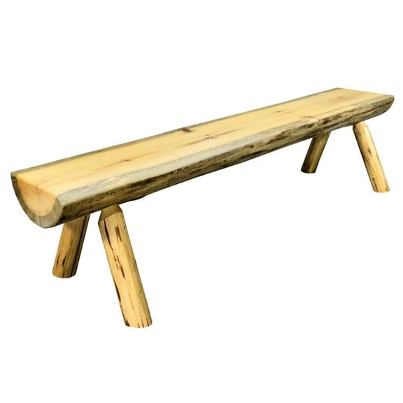 Montana Collection Half Log Bench, Exterior Finish, 45 Inch
