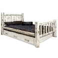 thumbnail image 1 of Montana Collection King Storage Bed w/ Laser Engraved Bear Design, Clear Lacquer Finish, 1 of 3