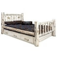 thumbnail image 1 of Montana Collection King Storage Bed w/ Laser Engraved Bronc Design, Ready to Finish, 1 of 5