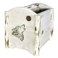 thumbnail image 1 of Montana Collection Magazine Rack with Laser Engraved Wolf Design, Clear Lacquer Finish, 1 of 1