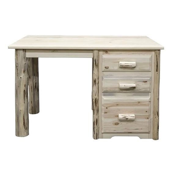 Montana Collection Office Desk, Clear Lacquer Finish