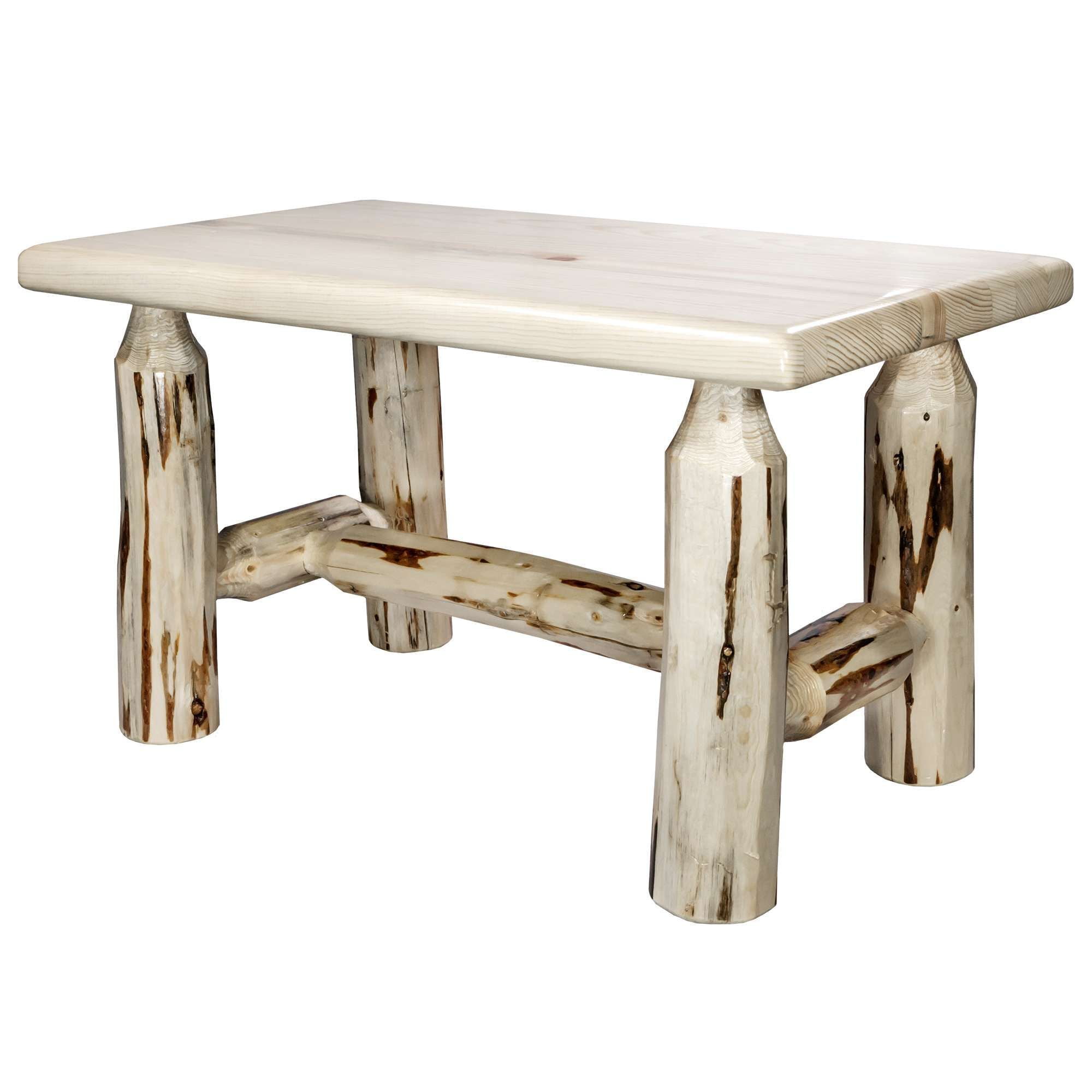 Handcrafted Lodge Pole Pine Rustic Ottoman
