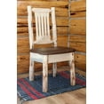 thumbnail image 1 of Montana Collection Side Chair, Clear Lacquer Finish w/ Upholstered Seat, Saddle Pattern, 1 of 4
