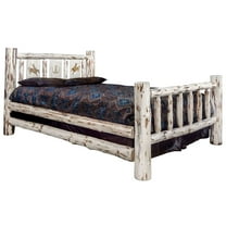 Montana Collection Twin Bed w/ Laser Engraved Bronc Design, Ready to Finish