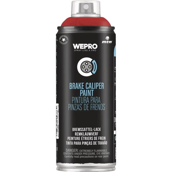 Montana Colors MTN PRO Brake Caliper Spray Paint - High Temperature Resistant Aerosol - Designed for Painting, Decorating & Customizing All Types of Car Brake System - 400ml, Red
