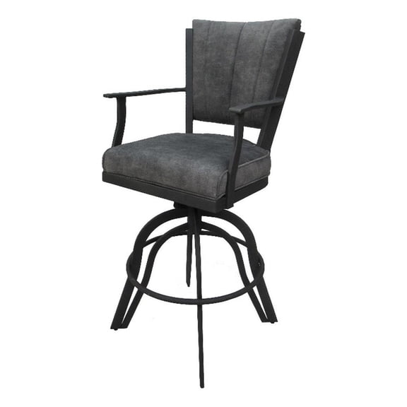 Montana Counter 26" Swivel MetalBarStool-Outlier Charcoal Gray Fabric-Gray Frame