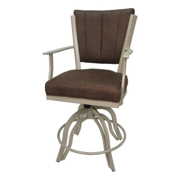 Montana Counter 26" SwivelMetalBarStool-Northwest Whiskey BrownFabric-BeigeFrame