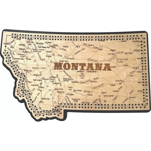 Montana Cribbage Board-State Shaped-Road Atlas