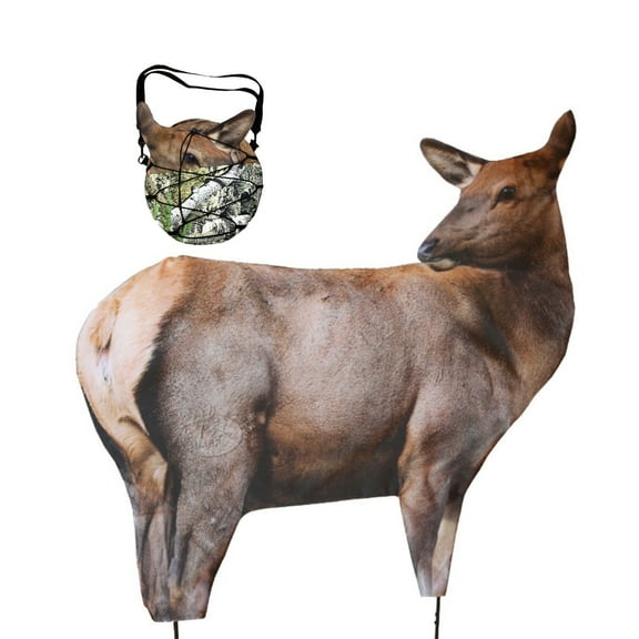 Montana Decoy RMEF Elk Decoy with Leg Poles for Hunting and Carrier Bundle (2 Items)