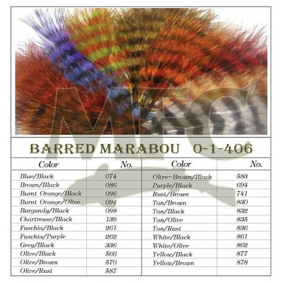Montana Fly Company Barred Marabou Blood Quill - Olive/Rust (1/8 oz)