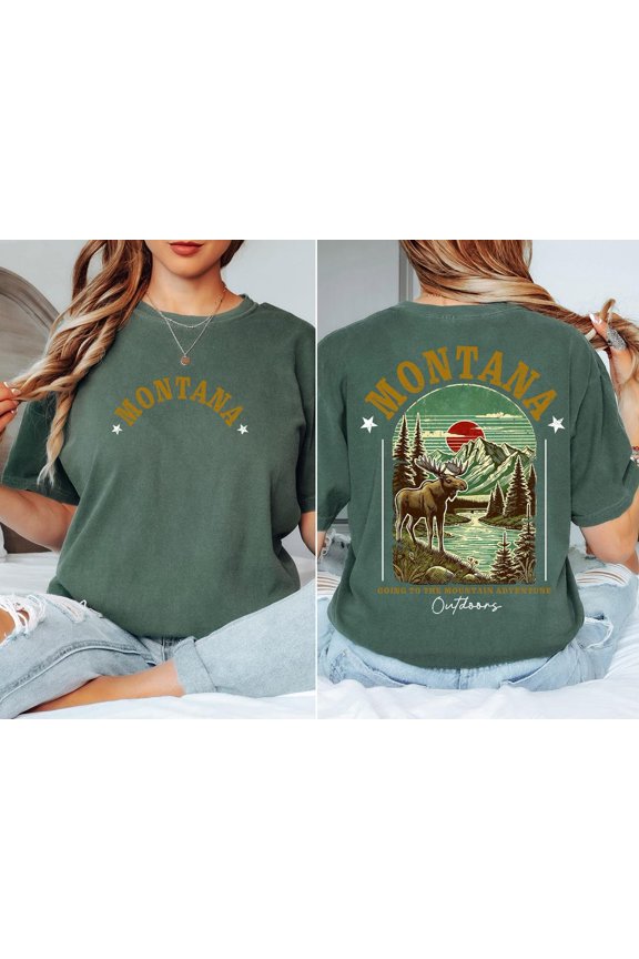 Montana Going Mountain Adventure Outdoor Hiking Camping T-Shirt - All Size S-5XL