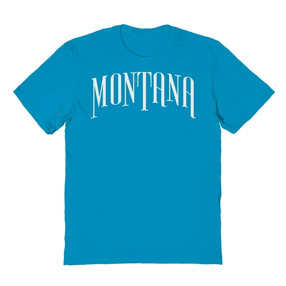 Montana Graphic Tropical Blue Men's Cotton T-Shirt