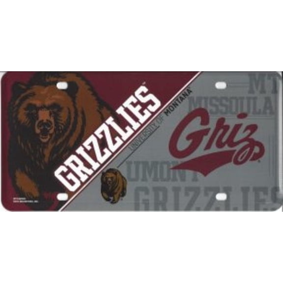 Montana Grizzlies 12x6 Metal License Plate Auto Tag
