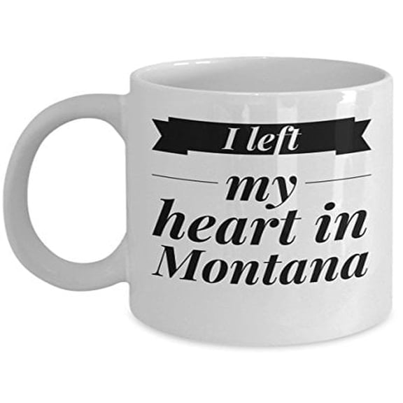 Montana Heart 11 oz Coffee Mug - Unique USA Gift Idea White Ceramic