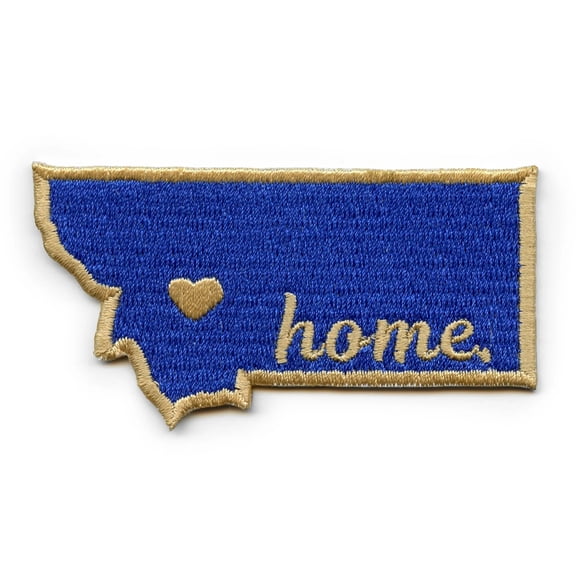 Montana Home State With Heart Home Embroidered Iron On Patch