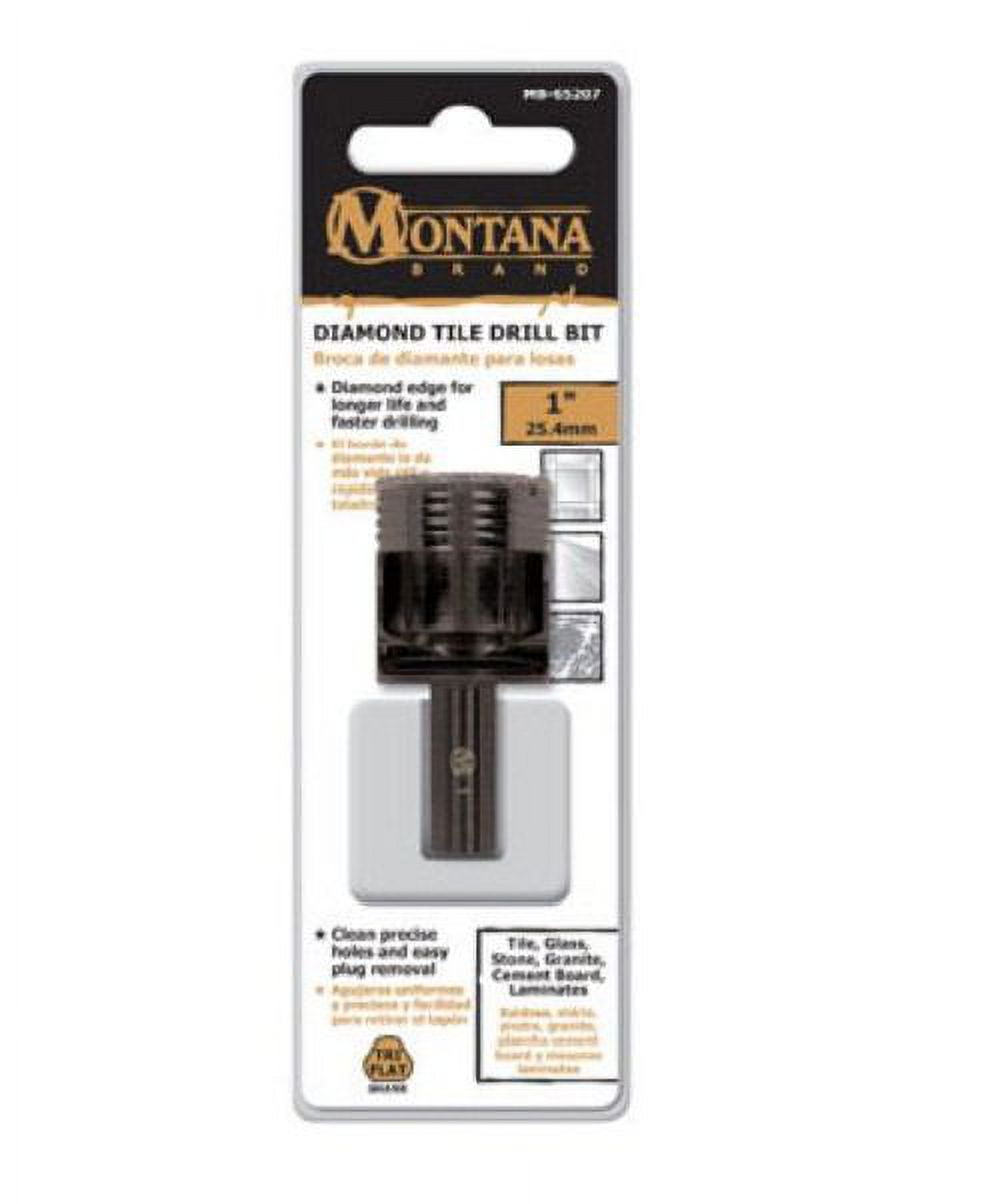 Montana MB65207 Diamond Tile Drill Bit, Black Oxide, 1"