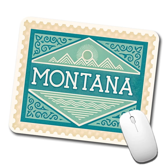 Montana MT State Travel Vacation Stamp Mouse Pad Low Profile Gaming Mat