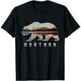 thumbnail image 1 of Montana Mountain Lake Bear Silhouette Unisex Graphic Short Sleeve T-Shirt, 1 of 6
