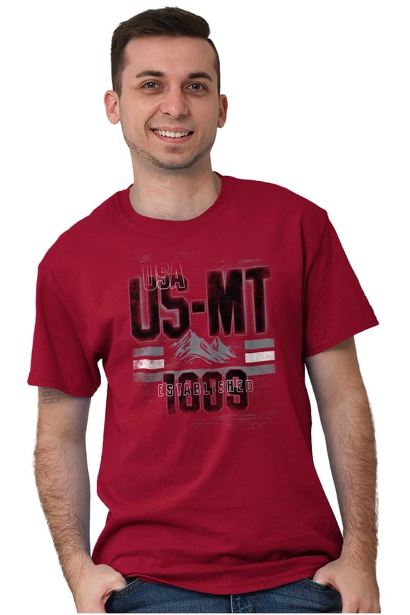 Montana Mountain Range Distressed MT Plus Size Crewneck Graphic Tee Shirt Brisco Brands 3X