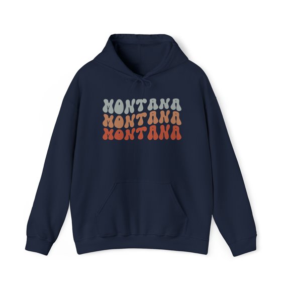 Montana Moving Away Retro 70s Hoodie, Gifts, Hooded Sweatshirt
