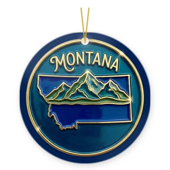 Montana Native And Big Sky Lover Gift Ornament For Homesick Friend 2D FLAT Ceramic Ornament