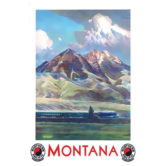 Montana - Northern Pacific Railway - Vintage Travel Poster (8x12Inches(US/CANonly))