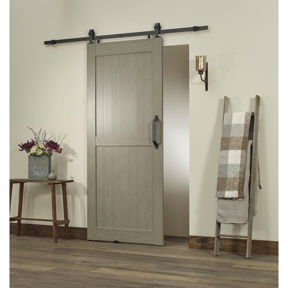 Montana PVC Barn Door fits Size 36"wide x 84"high - Kit *Requires Assembly* Heather Grey Color