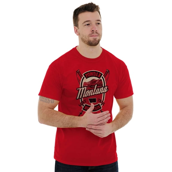 Montana Powder Mountains Nature Lover Men's Graphic T Shirt Tees Brisco Brands X