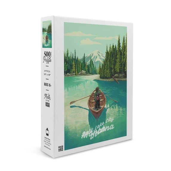 Montana, Quiet Explorer, Boating, Mountain (19x27 inches, Premium 500 Piece Jigsaw Puzzle for Adults and Family, Made in USA)