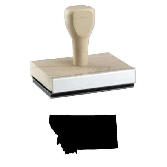 Montana Rubber Stamp, 1 X 2" Wood Stamp
