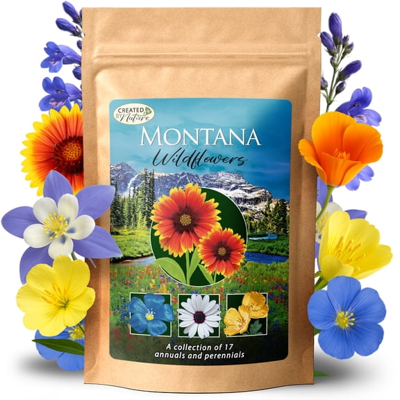 Created By Nature Montana Wildflower Seed Mix, 14 Flower Varieties, 53,000 Seeds