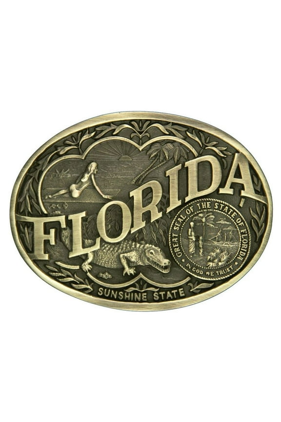 Men's Florida State Heritage Attitude Belt Buckle - 60811FLC One Size